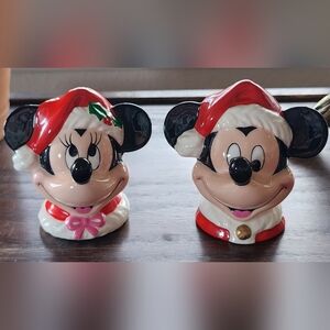 Disney Holiday Mickey and Minnie Salt and Pepper Shakers - Red, Black, White